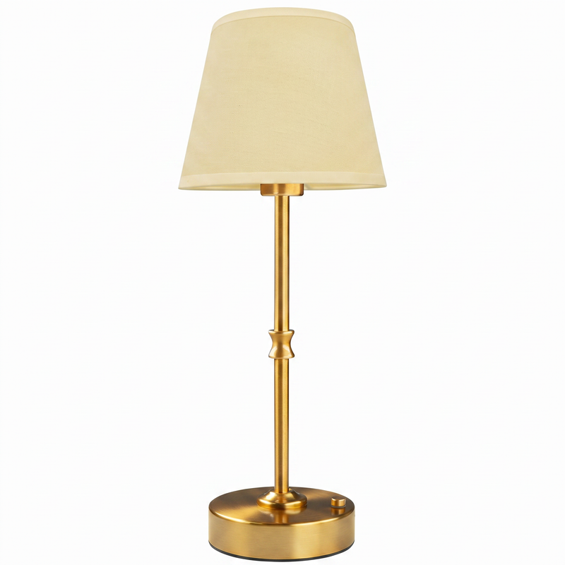 Cordless Rechargeable Table Lamp with Fabric Shade – Dimmable LED Desk Lamp - 1