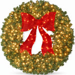 PRE-LIT CHRISTMAS WREATH – WARM LED DOOR DÉCOR - 1