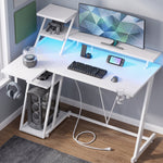 L-SHAPED GAMING DESK – LED LIGHTS & POWER OUTLETS - 1