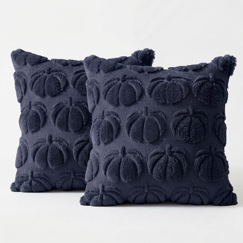 DECORATIVE PILLOW COVERS – 3D PUMPKIN SET OF 2 - 1