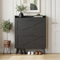 Show Black Farmhouse 2-Drawer Flip Shoe Storage Cabinet