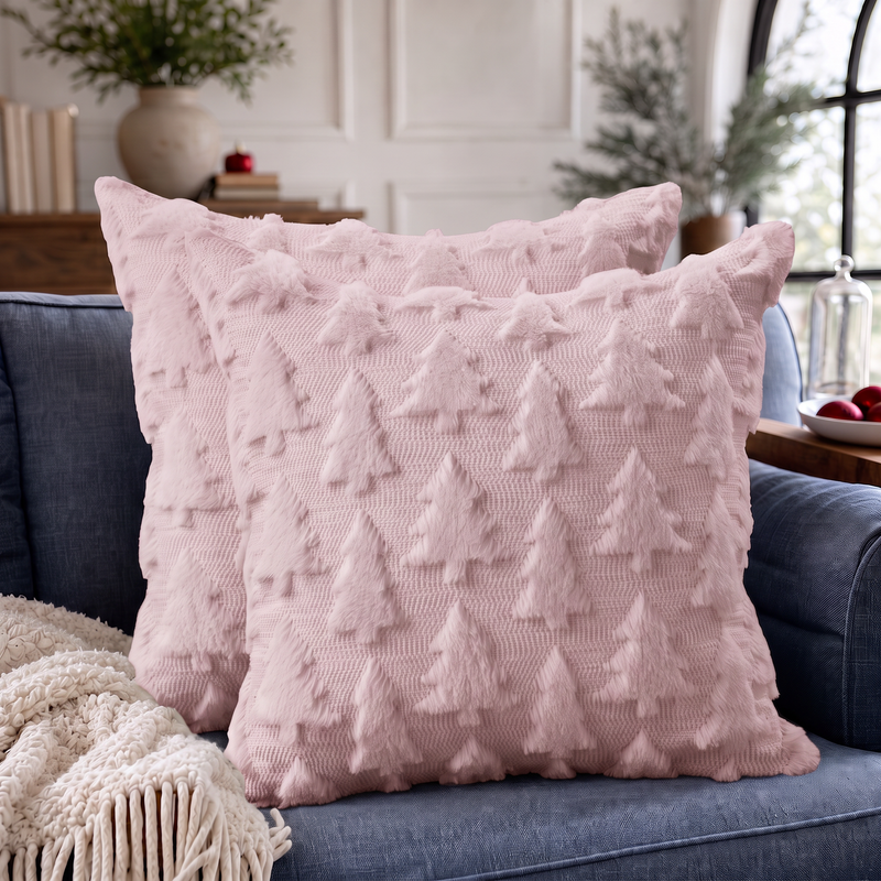 Christmas Pillow Covers 18x18 – Decorative Set of 2 - 1