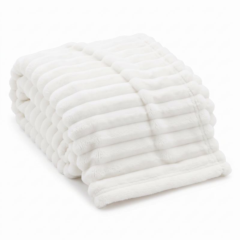 Throw Blanket – Soft, Lightweight Ribbed Design - 1