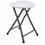 Folding Stool with Metal Frame – Indoor & Outdoor Seating - 1