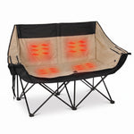 Heated Camping Chair for Adult Outdoor Activities - Portable Folding Heated Chair with 3 Adjustable Heat Levels, Heating Backrest Cushion Support 264LBS for Patio Camping (Battery Not Included) - 1