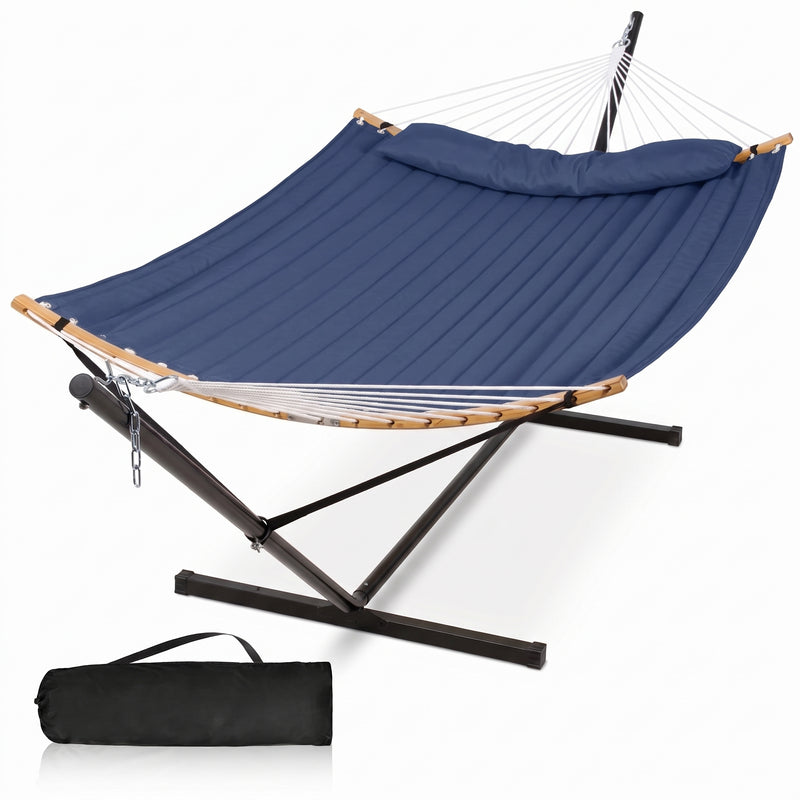 2-Person Hammock with Adjustable-Height Stand, Pillow & Carrying Bag - 1