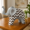 Premium 8" Brown Gray and White Resin Elephant Tabletop Sculpture - Handcrafted Bohemian Décor with Tribal Inspiration