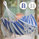 Boho Macrame Double Hammock Swing with Tassels – 2 Person Hanging Chair for Indoor & Outdoor Relaxation - 1