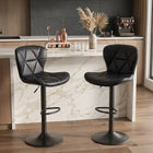 COUNTER BAR STOOLS SET OF 2 – ADJUSTABLE SWIVEL FAUX LEATHER SEATS - 1