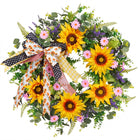 SUNFLOWER WREATH FOR FRONT DOOR – SUMMER FLORAL PORCH DÉCOR - 1