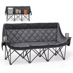 Oversized Padded 3-Person Folding Camping Loveseat Chair – Heavy Duty Outdoor Seating - 1
