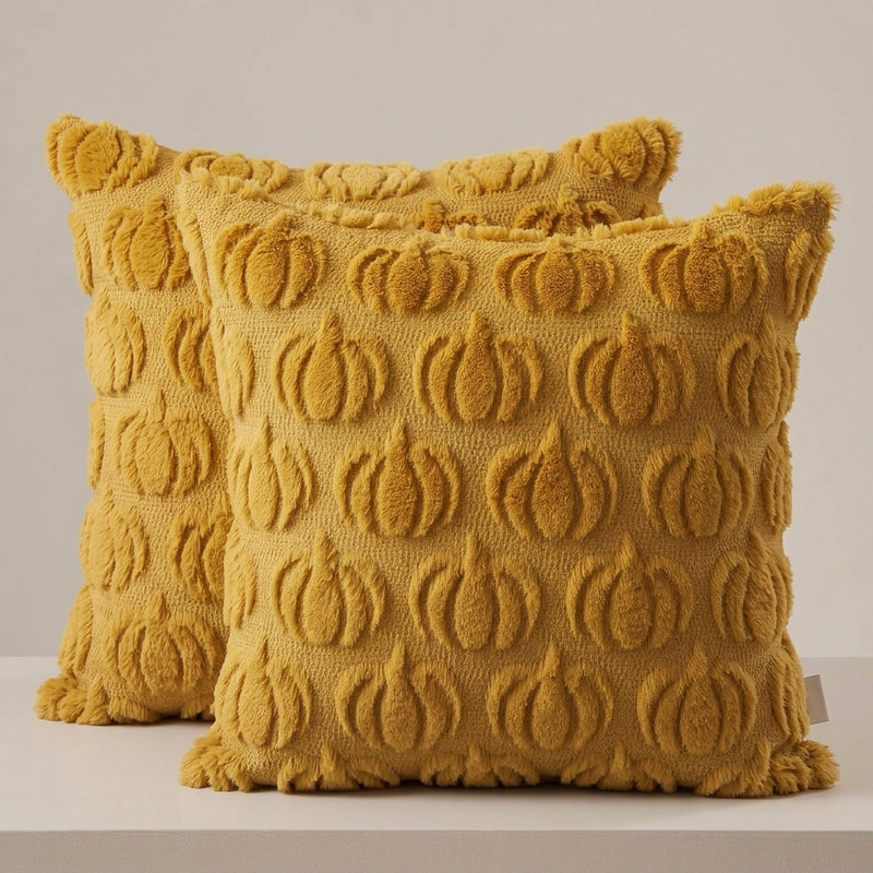 DECORATIVE PILLOW COVERS – 3D PUMPKIN SET OF 2 - 1