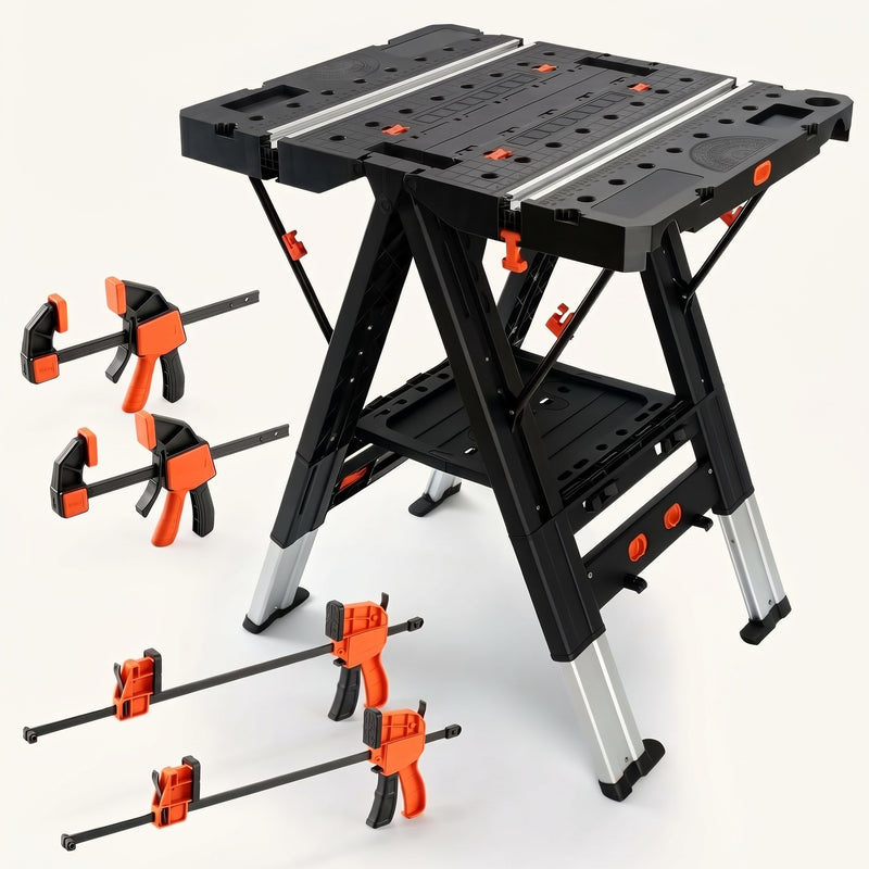 Portable Workbench & Folding Sawhorse – 2-in-1 Work Table - 1