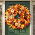 PUMPKIN WREATH FOR FRONT DOOR – FALL FARMHOUSE DÉCOR - 1