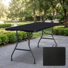 6 FT FOLDING CAMPING TABLE – PORTABLE INDOOR OUTDOOR TABLE WITH WATERPROOF HDPE TOP & CARRY HANDLE - 1