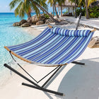 2-Person Outdoor & Indoor Hammock with Adjustable Height, Pillow & Stand – Portable, Sturdy, Colorful - 1