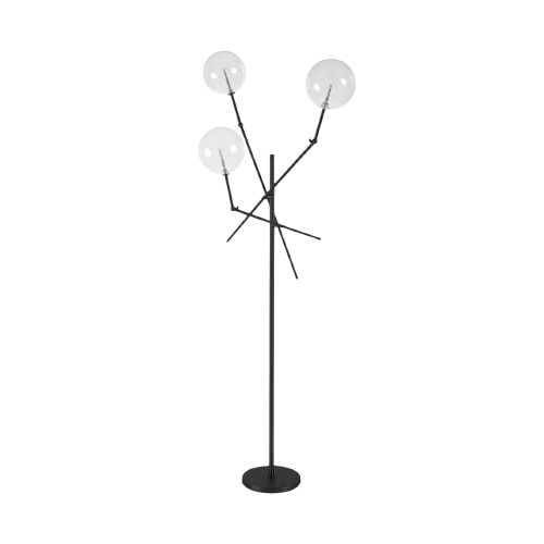 84" Black LED Floor Lamp With White