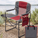 Camping Directors Chair, Heavy Duty,Oversized Portable Folding Chair with Side Table, Pocket for Beach, Fishing,Trip,Picnic,Lawn Blue - 1