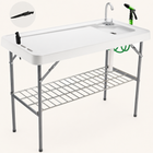 Folding Fish Cleaning Table with Sink & Sprayer Options - 1