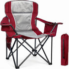Heavy Duty Portable Folding Camping Chair with Cup Holder & Cooler Pocket - 1