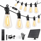 Outdoor Solar String Lights with Remote — Black, 37–108 ft - 1