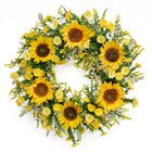 SUNFLOWER WREATH FOR FRONT DOOR – SUMMER FLORAL PORCH DÉCOR - 1