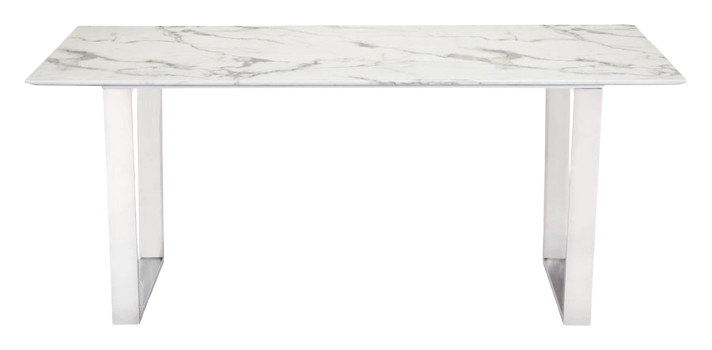 Atlas Dining Table White & Silver