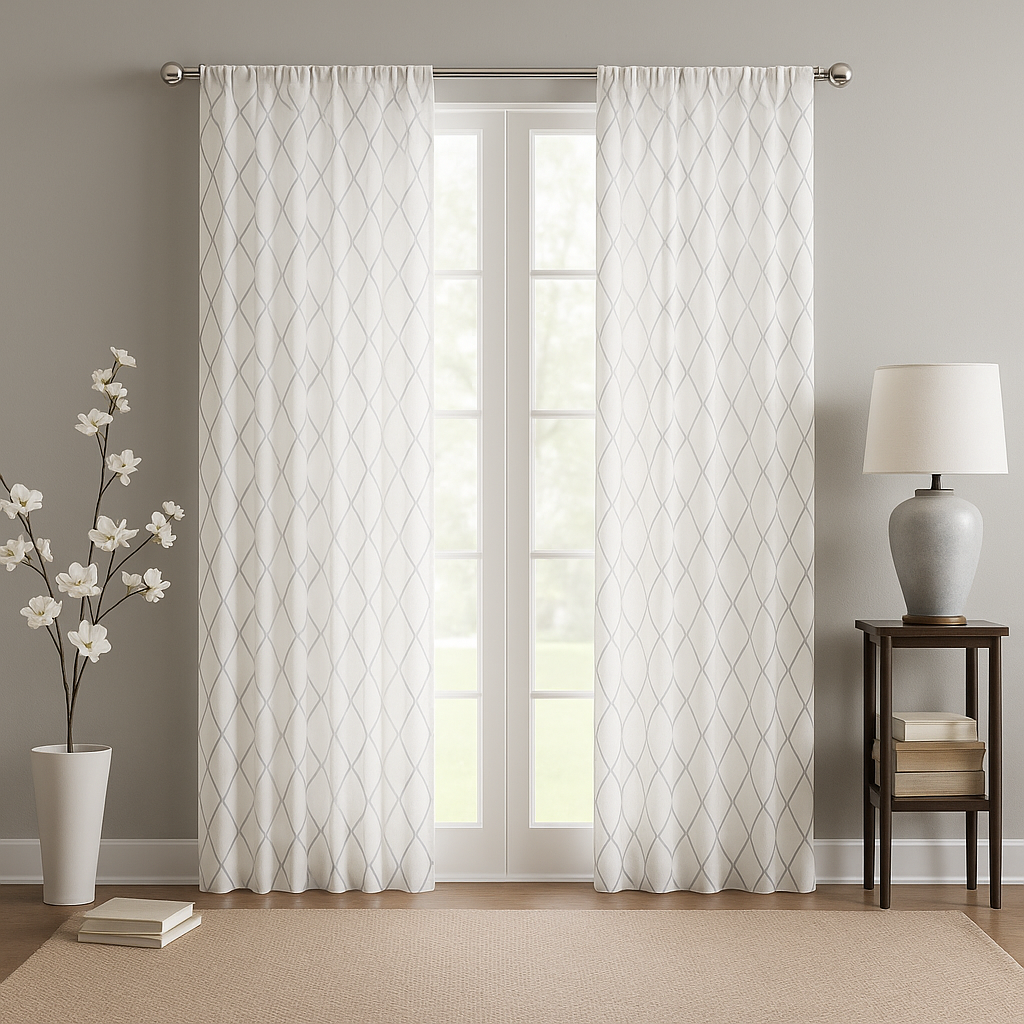 Diamond Sheer Window Curtain Panel(Only 1 Pc Panel)