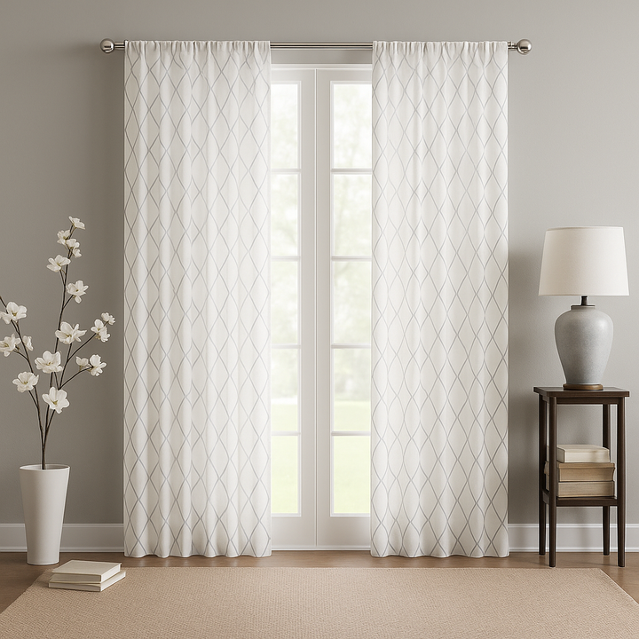 Diamond Sheer Window Curtain Panel(Only 1 Pc Panel)
