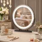 LED Vanity Mirror with Halo Lights – Dimmable, Touch Control, 360° Rotation - 1
