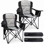 Heavy Duty Portable Folding Camping Chair with Cup Holder & Cooler Pocket - 1