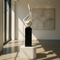 Exclusive White Flame Floor Sculpture with Black Stand - Premium 65" Museum-Quality Art Collection