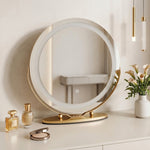 LED Vanity Mirror with Halo Lights – 12" & 19" | Dimmable LED Makeup Mirror with 360° Rotation, Touch Control | Gold & White - 1 (replacement)