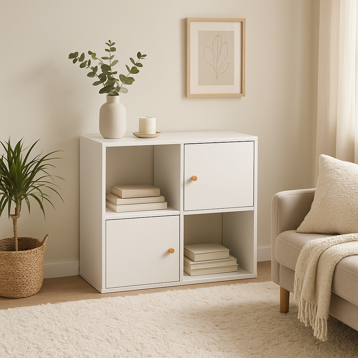 Household Decor 3-Tier Bookcase with Cabinets