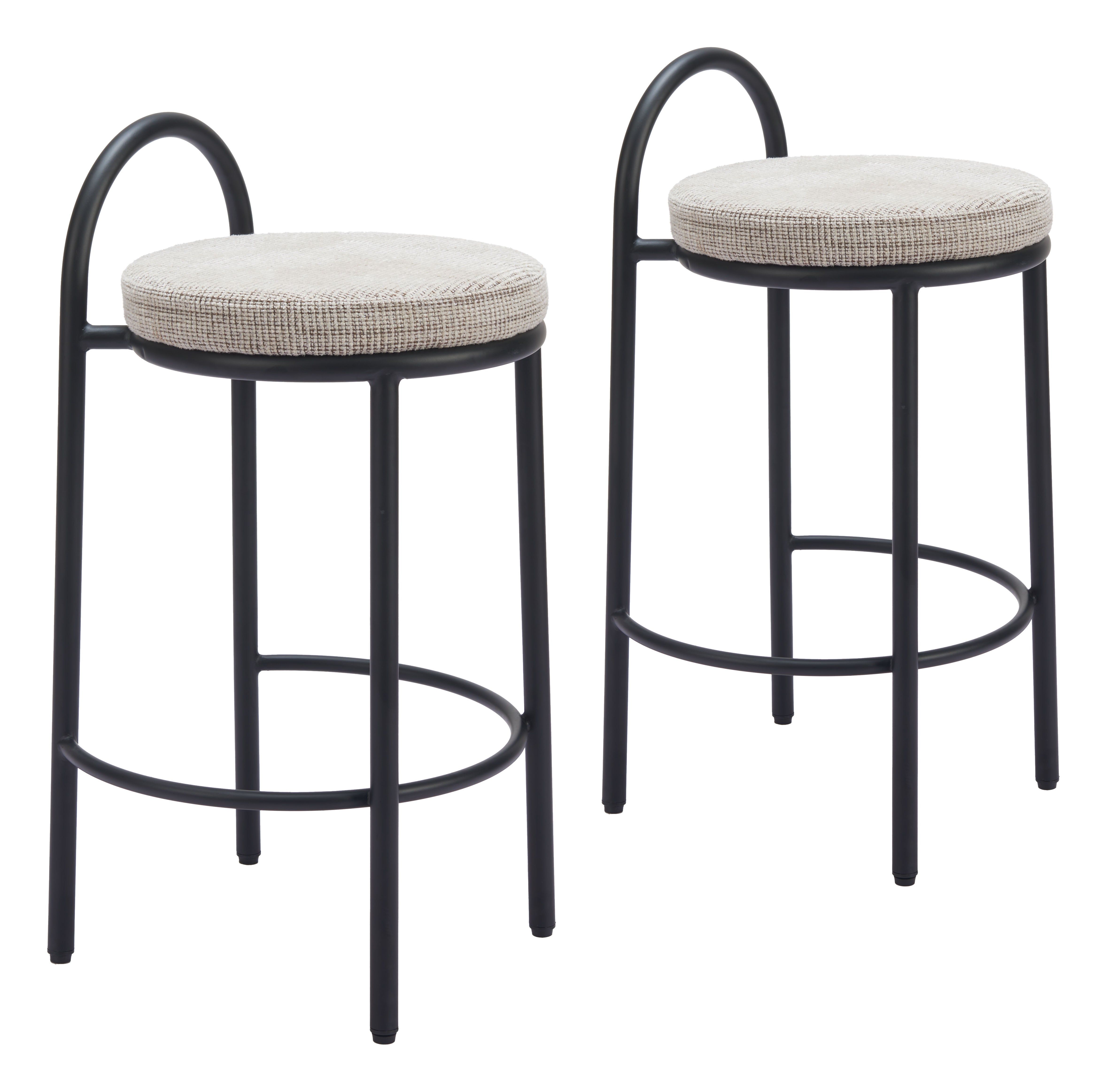 Sisal Counter Stool (Set of 2) Beige Tweed