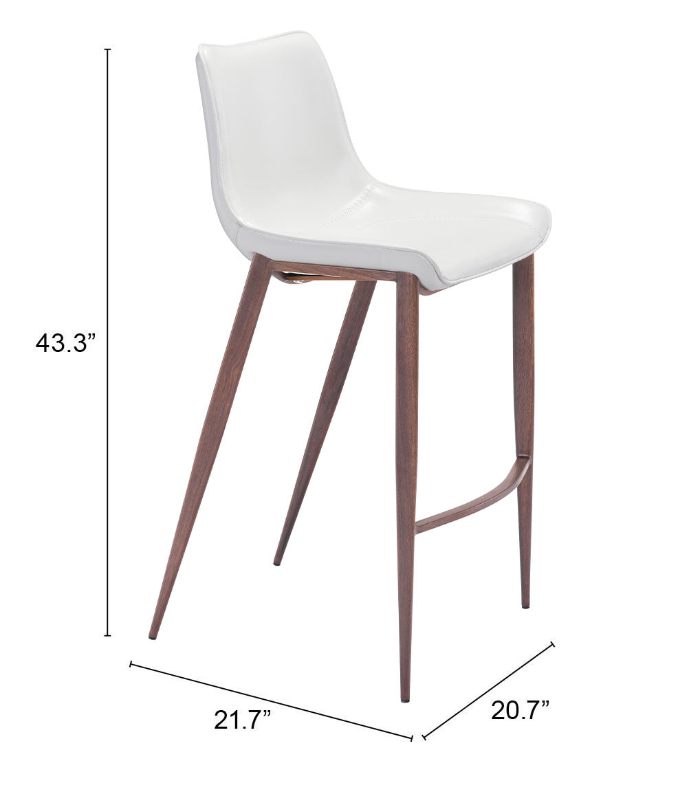 Magnus Barstool White & Walnut