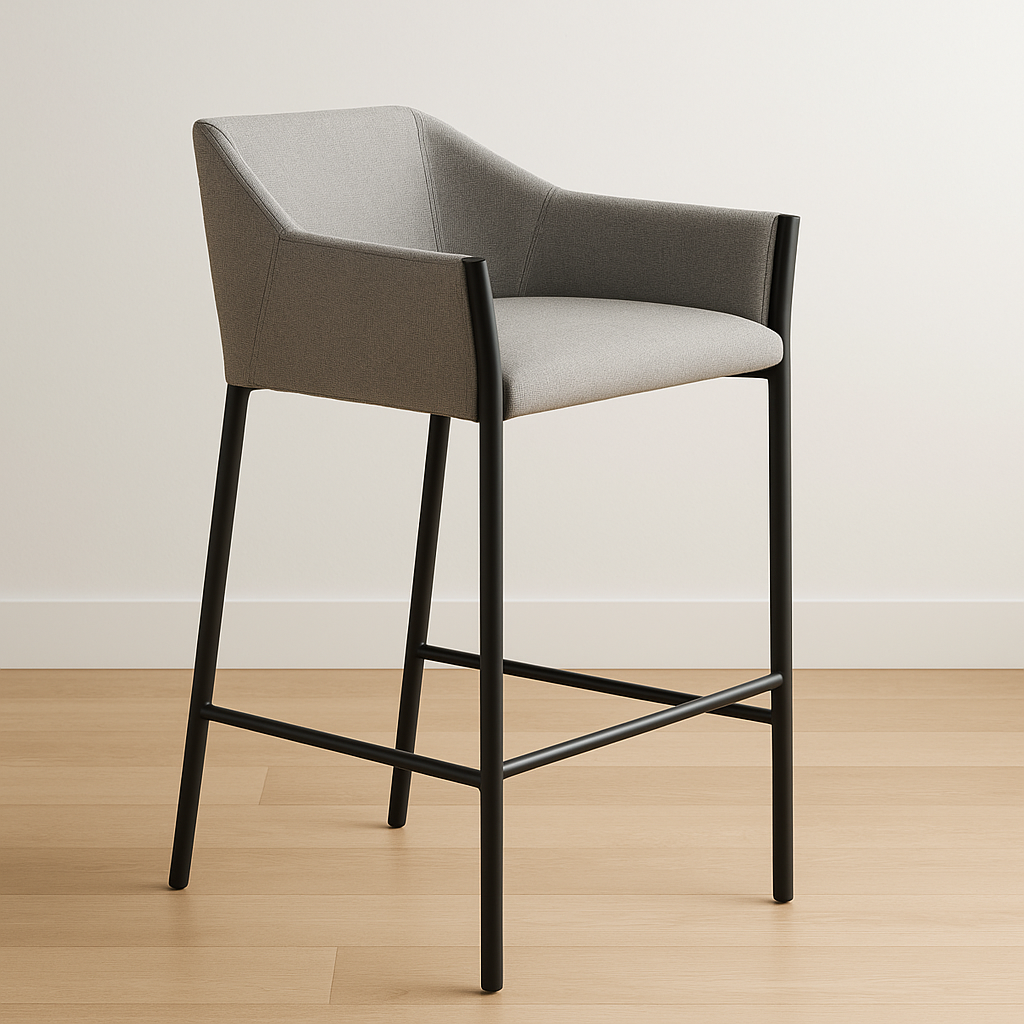 Andover Barstool - Contemporary Steel Frame Bar Stool with Poly Linen Upholstery for Modern Homes and Commercial Spaces