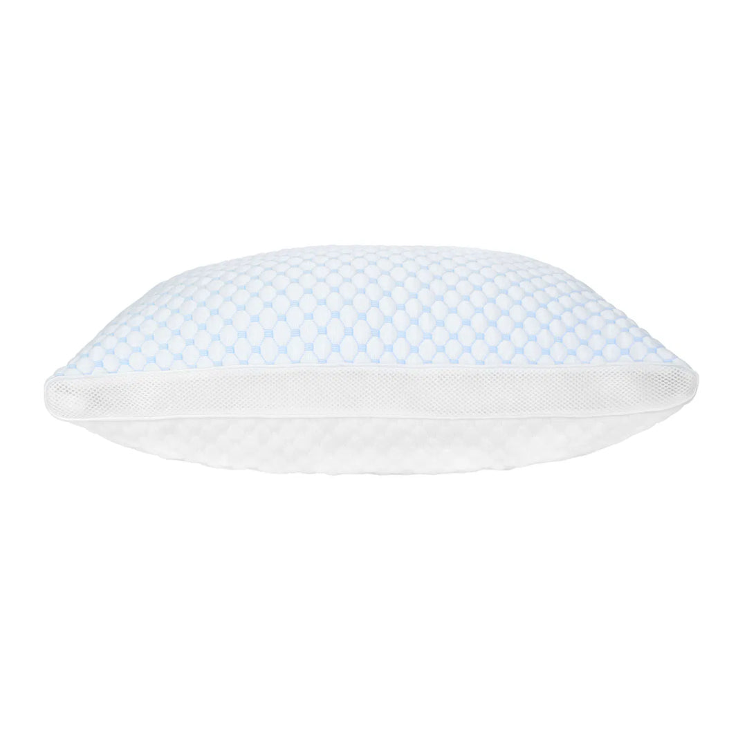 1Pc Shredded Memory Foam Pillow Adjustable Cool Pillow with Extra Filling Machine Washable Cover for Side Back Stomach Sleepers