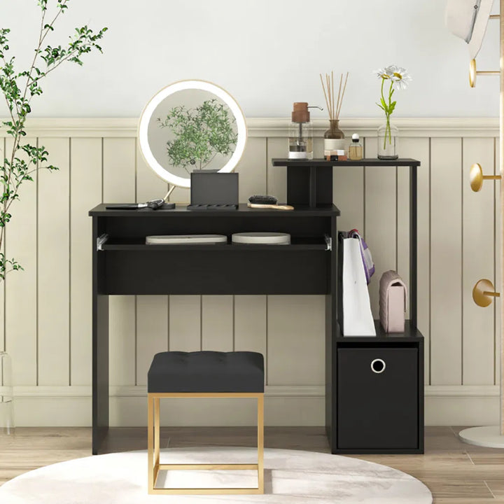 1PC Space-saving Computer Desk with Pull-out Keyboard Tray