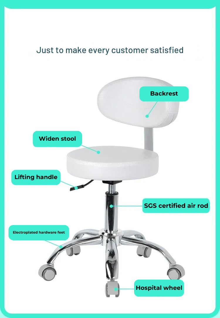 Rotating lift chair Beauty salon Surgical technician chair Round stool Haircut PT stool Pulley Big chair Beauty stool Backrest