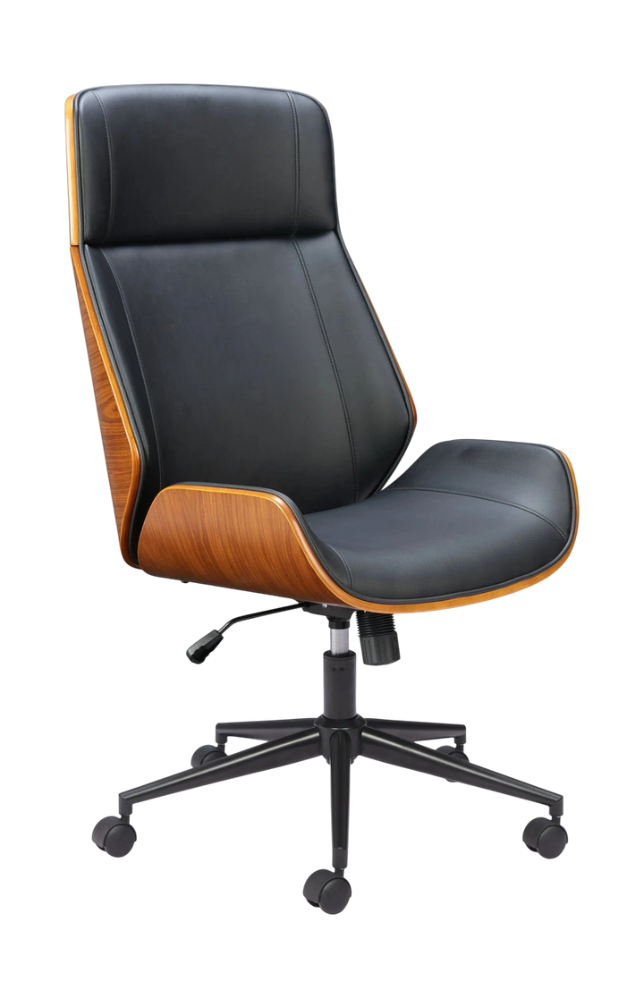 Ergonomic Executive High Back Chair – Plush Black Vinyl Comfort | Office Seating | Trufairs