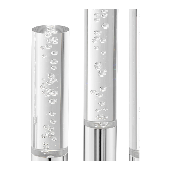Lumina Crystal Trio 3-Light Ambient Table Lamp in Chrome.