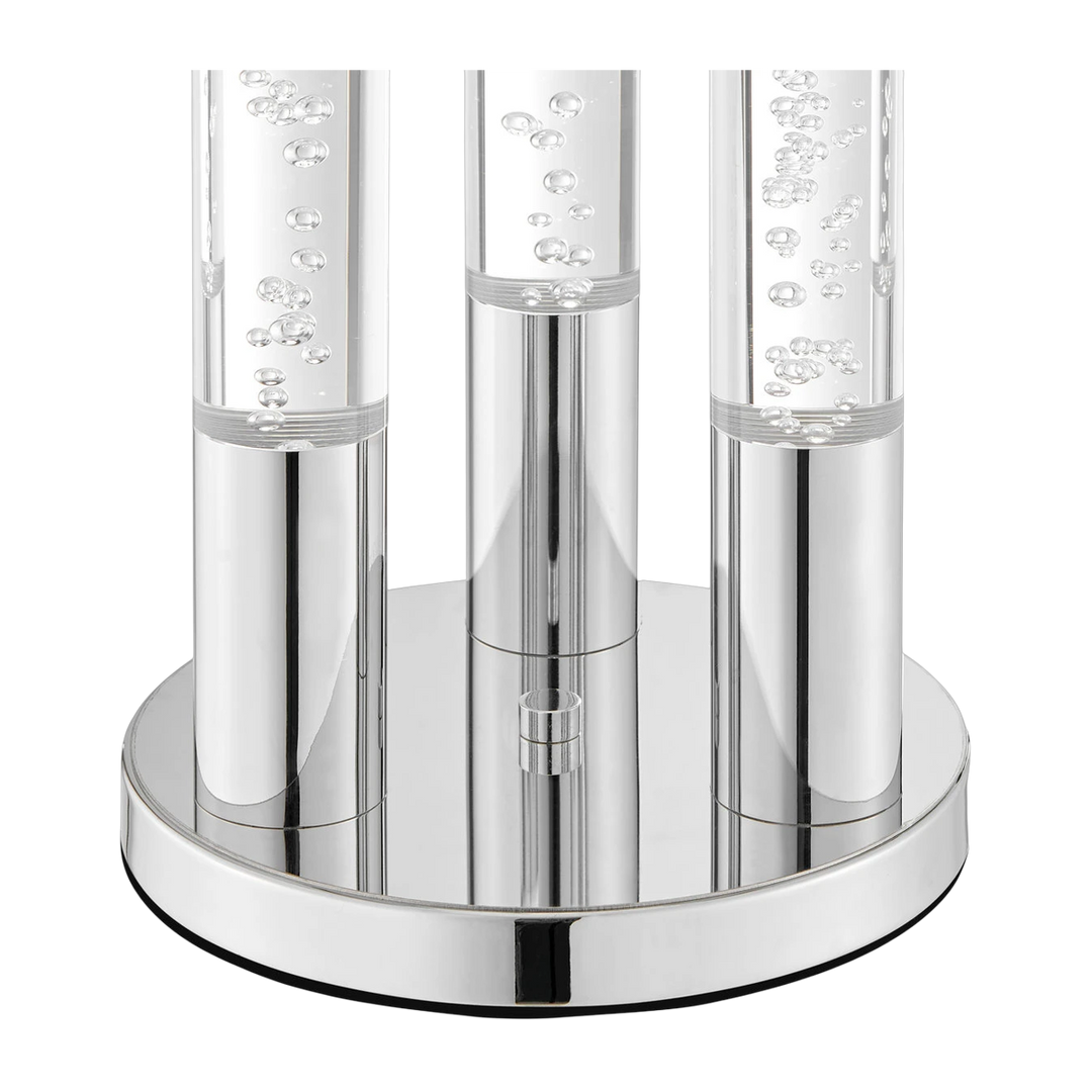 Lumina Crystal Trio 3-Light Ambient Table Lamp in Chrome.