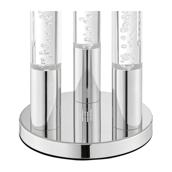 Lumina Crystal Trio 3-Light Ambient Table Lamp in Chrome.