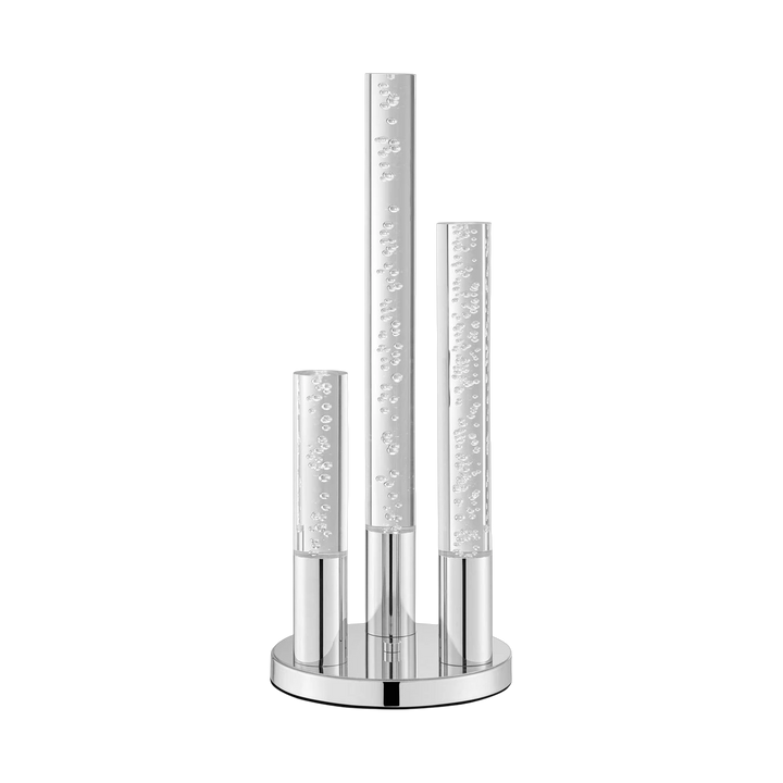 Lumina Crystal Trio 3-Light Ambient Table Lamp in Chrome.