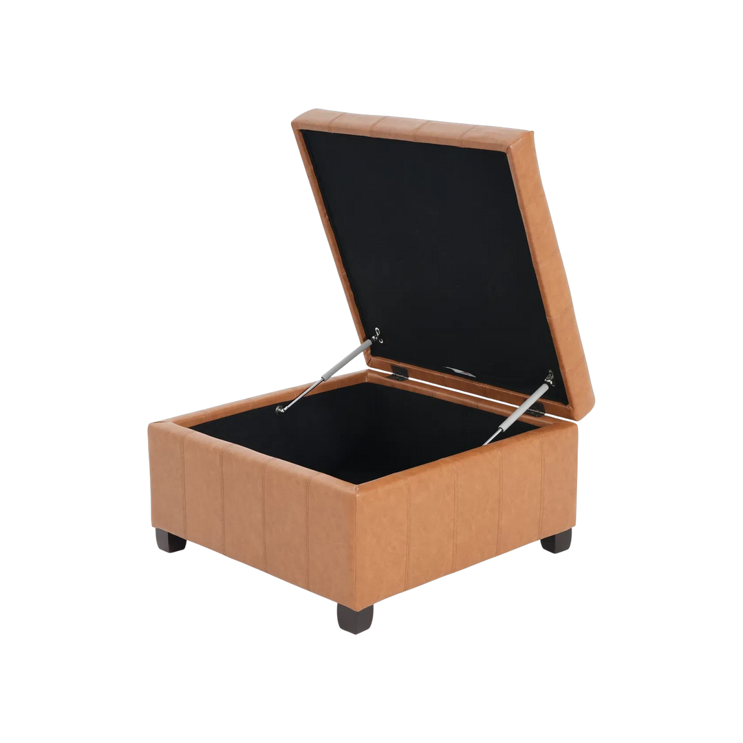Luxury PU Storage Ottoman – Modern Hidden Organizer | Living Room Accent | Trufairs