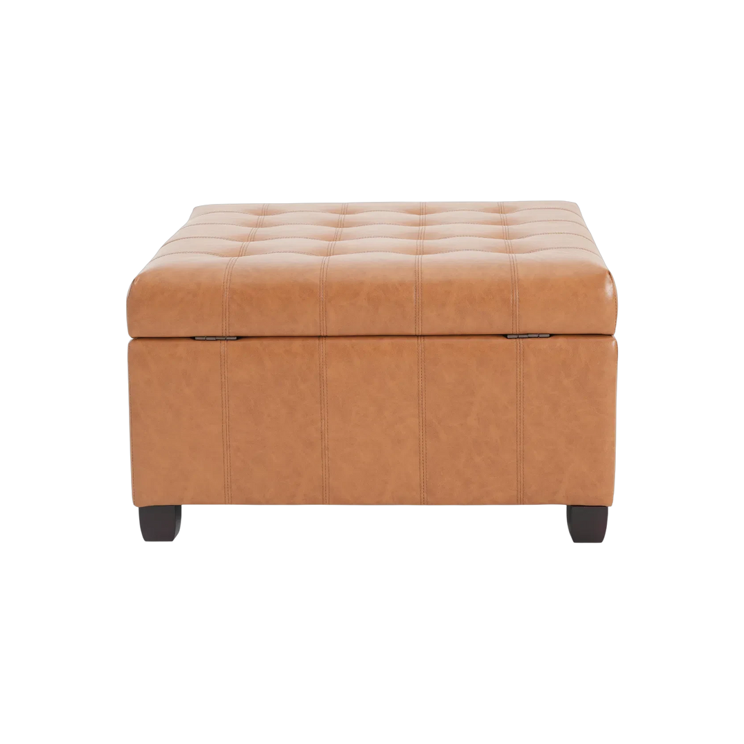 Luxury PU Storage Ottoman – Modern Hidden Organizer | Living Room Accent | Trufairs