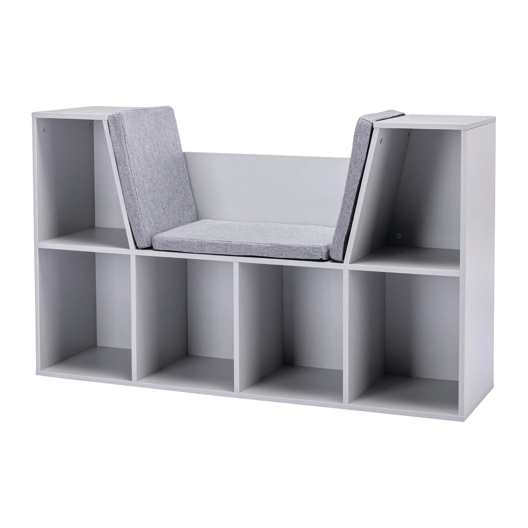 Kids’ Reading Nook Cube Organizer – 6-Cube Storage with Seat | Playroom Bookcase | Trufairs
