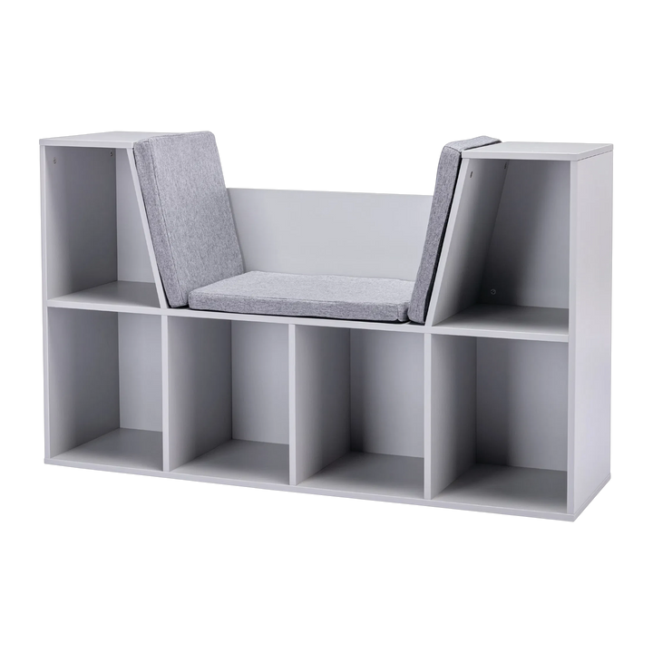Kids’ Reading Nook Cube Organizer – 6-Cube Storage with Seat | Playroom Bookcase | Trufairs