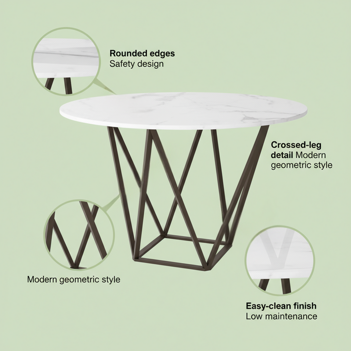Tintern Dining Table White & Antique Bronze